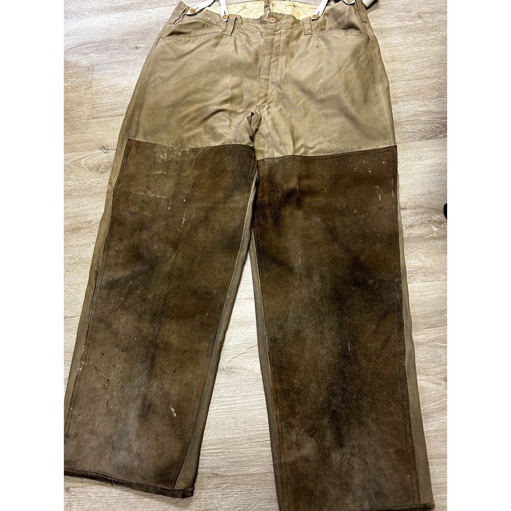 Vintage Brush Guard Pants -‎ Skinner's Tackle Twill - 38x29 w/Suspenders